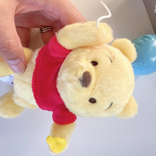 Disney Shanghai Winnie the Pooh holding a blue balloon Plush keychain BNWT available on hand